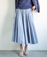 FMHGB07230 MICHEL KLEIN(ミッシェルクラン) [ドライタッチ]スピンドルギャザースカート 無地(セットアップ対応) カーキ