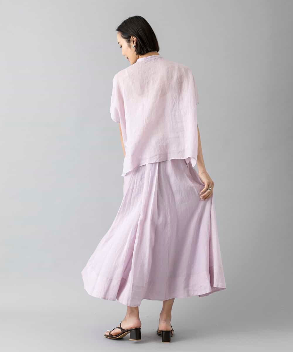 FMHGD02300 MICHEL KLEIN(ミッシェルクラン) [セットアップ対応]リネンフレアスカート ライトイエロー