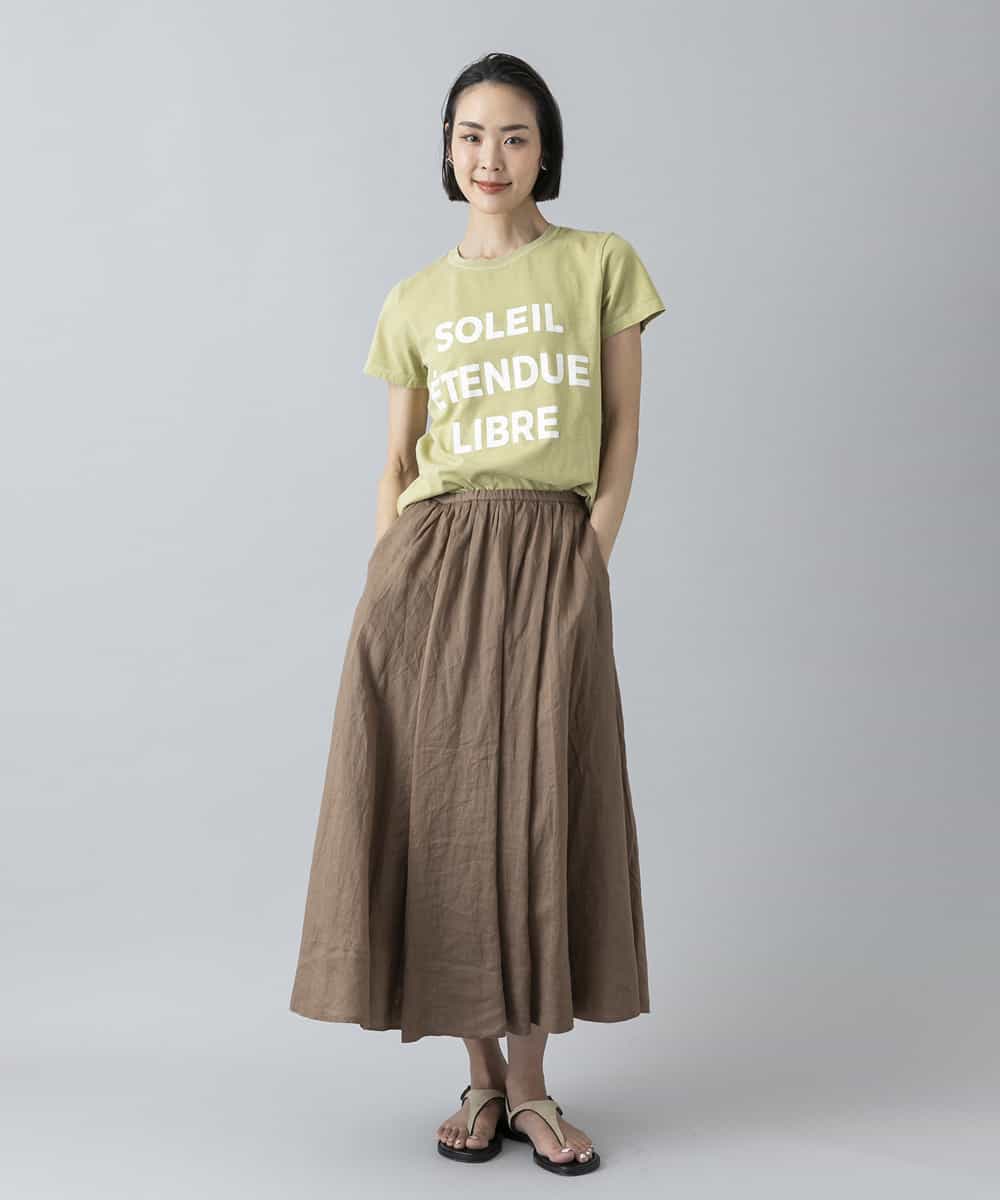 FMHGD02300 MICHEL KLEIN(ミッシェルクラン) [セットアップ対応]リネンフレアスカート ライトイエロー