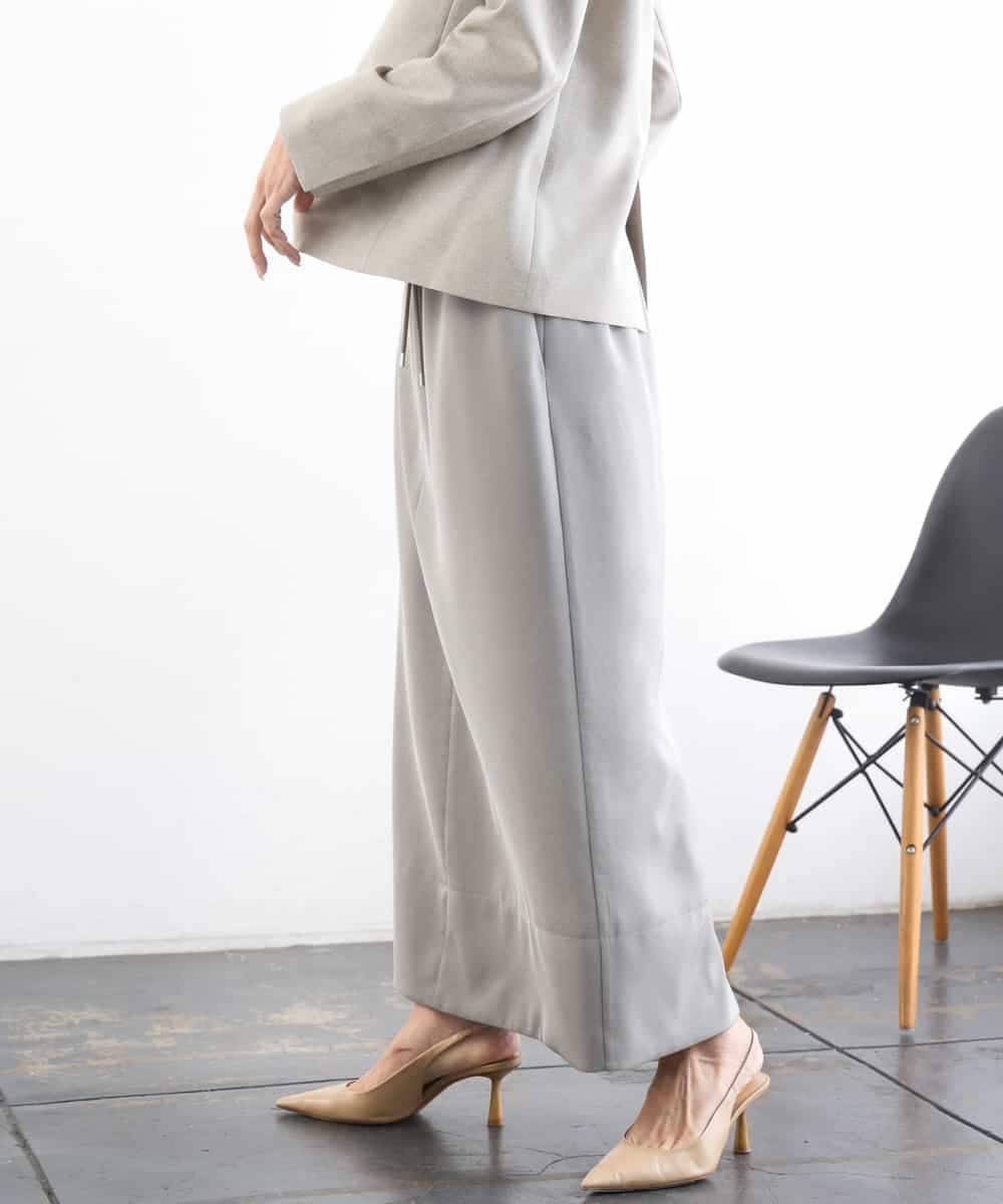 FMHGD03240 MICHEL KLEIN(ミッシェルクラン) [リラックスボトム]ダルサテン Iラインスカート カーキ