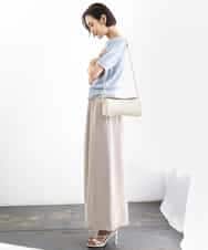 FMHGD03240 MICHEL KLEIN(ミッシェルクラン) [リラックスボトム]ダルサテン Iラインスカート カーキ