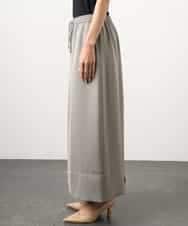 FMHGD03240 MICHEL KLEIN(ミッシェルクラン) [リラックスボトム]ダルサテン Iラインスカート カーキ