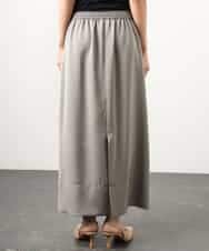 FMHGD03240 MICHEL KLEIN(ミッシェルクラン) [リラックスボトム]ダルサテン Iラインスカート カーキ