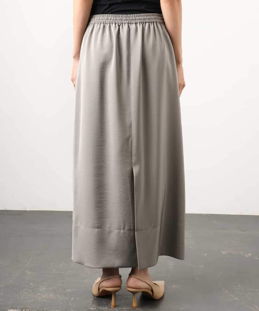 FMHGD03240 MICHEL KLEIN(ミッシェルクラン) [リラックスボトム]ダルサテン Iラインスカート カーキ