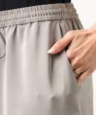 FMHGD03240 MICHEL KLEIN(ミッシェルクラン) [リラックスボトム]ダルサテン Iラインスカート カーキ