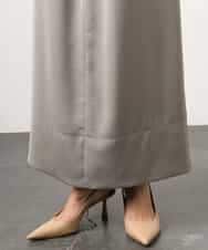 FMHGD03240 MICHEL KLEIN(ミッシェルクラン) [リラックスボトム]ダルサテン Iラインスカート カーキ