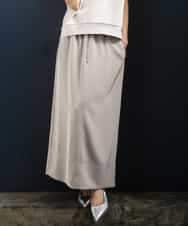 FMHGD03240 MICHEL KLEIN(ミッシェルクラン) [リラックスボトム]ダルサテン Iラインスカート ベージュ