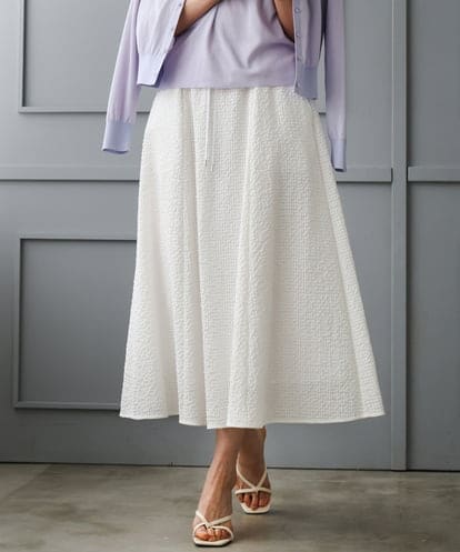 FMHGD05240 MICHEL KLEIN [セットアップ対応/リラックスボトム]ワッフルギャザースカート