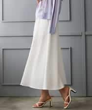 FMHGD05240 MICHEL KLEIN(ミッシェルクラン) [セットアップ対応/リラックスボトム]ワッフルギャザースカート ネイビー