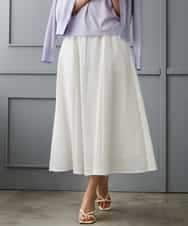 FMHGD05240 MICHEL KLEIN(ミッシェルクラン) [セットアップ対応/リラックスボトム]ワッフルギャザースカート ネイビー