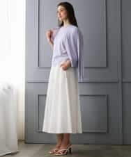 FMHGD05240 MICHEL KLEIN(ミッシェルクラン) [セットアップ対応/リラックスボトム]ワッフルギャザースカート ネイビー