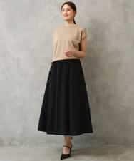 FMHGD05240 MICHEL KLEIN(ミッシェルクラン) [セットアップ対応/リラックスボトム]ワッフルギャザースカート ネイビー