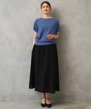 FMHGD05240 MICHEL KLEIN(ミッシェルクラン) [セットアップ対応/リラックスボトム]ワッフルギャザースカート ネイビー