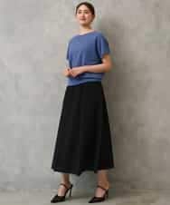 FMHGD05240 MICHEL KLEIN(ミッシェルクラン) [セットアップ対応/リラックスボトム]ワッフルギャザースカート ネイビー