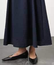 FMHGD05240 MICHEL KLEIN(ミッシェルクラン) [セットアップ対応/リラックスボトム]ワッフルギャザースカート ネイビー