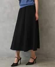 FMHGD05240 MICHEL KLEIN(ミッシェルクラン) [セットアップ対応/リラックスボトム]ワッフルギャザースカート ブラック