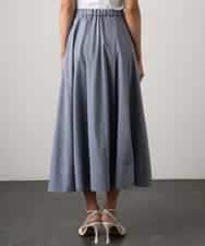 FMHGD08290 MICHEL KLEIN(ミッシェルクラン) デニムライクシャンブレー Aラインスカート ネイビー