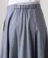 FMHGD08290 MICHEL KLEIN(ミッシェルクラン) デニムライクシャンブレー Aラインスカート ネイビー