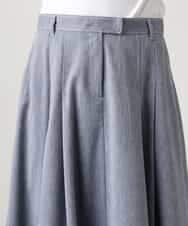 FMHGD08290 MICHEL KLEIN(ミッシェルクラン) デニムライクシャンブレー Aラインスカート ネイビー