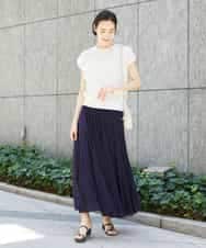 FMHGD10280 MICHEL KLEIN(ミッシェルクラン) カラーギャザースカート レッド
