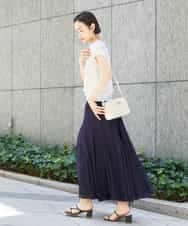 FMHGD10280 MICHEL KLEIN(ミッシェルクラン) カラーギャザースカート レッド