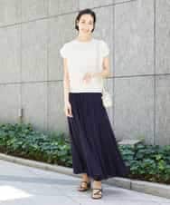FMHGD10280 MICHEL KLEIN(ミッシェルクラン) カラーギャザースカート レッド