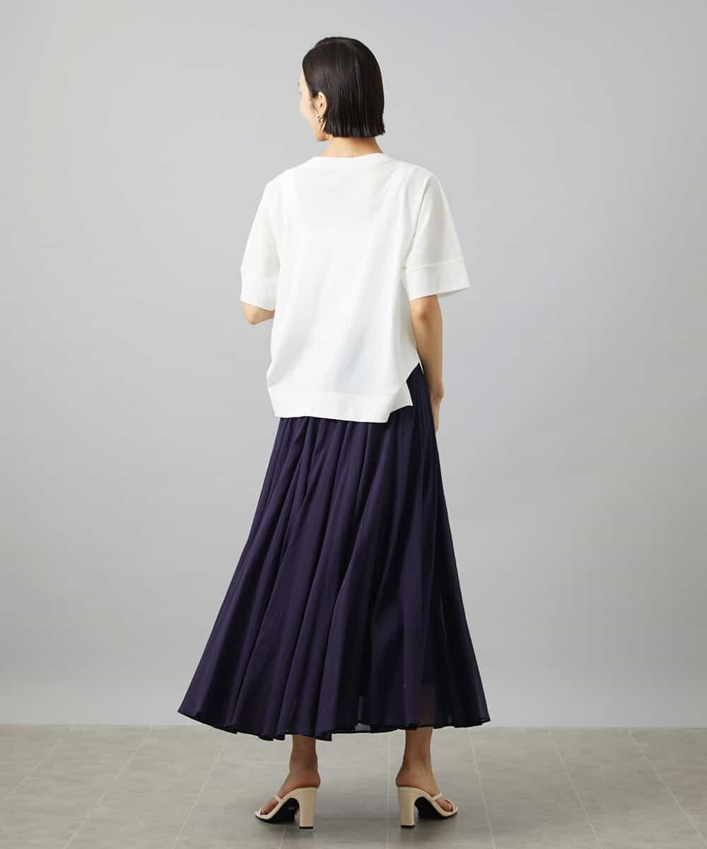 FMHGD10280 MICHEL KLEIN(ミッシェルクラン) カラーギャザースカート レッド