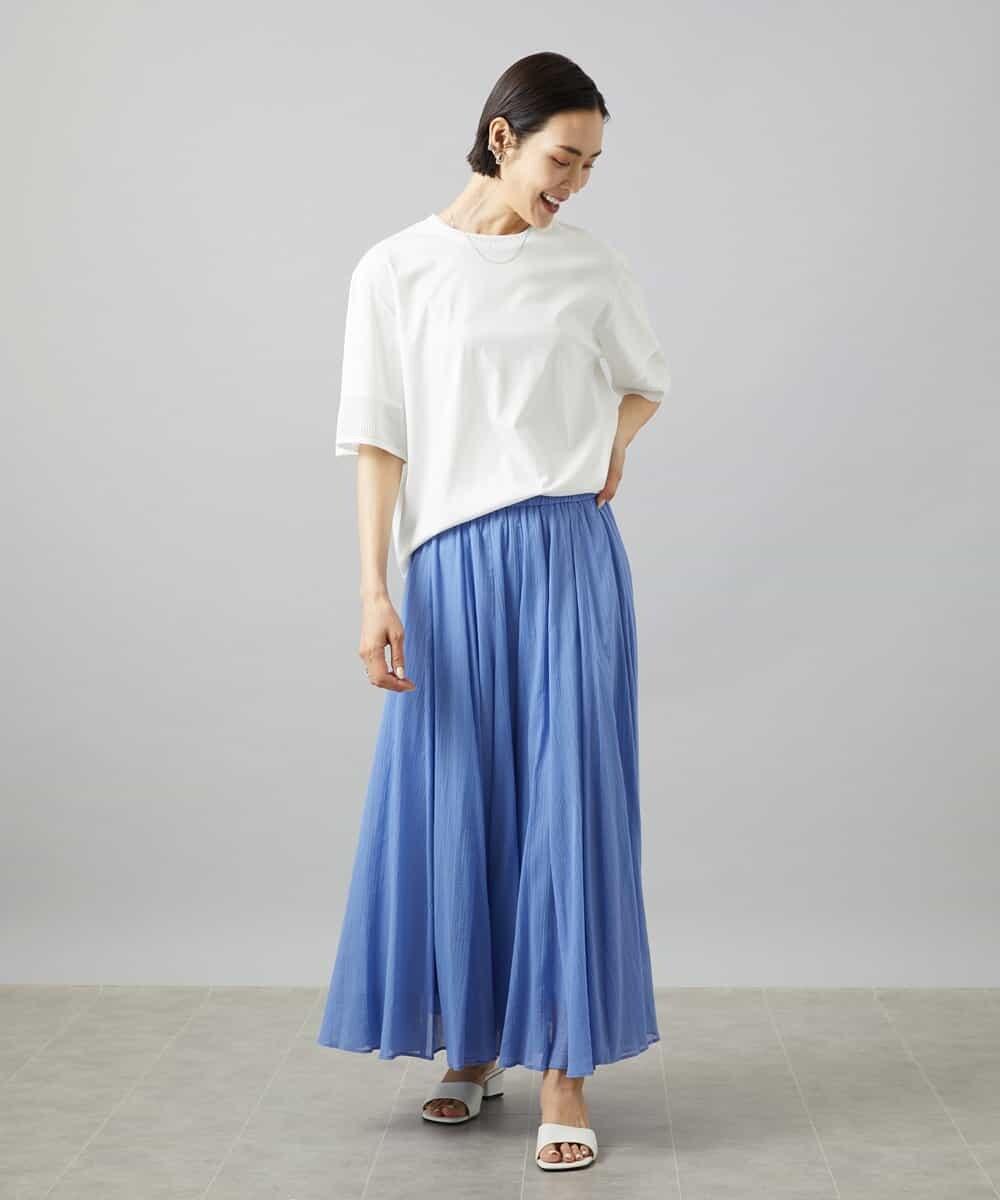 FMHGD10280 MICHEL KLEIN(ミッシェルクラン) カラーギャザースカート レッド