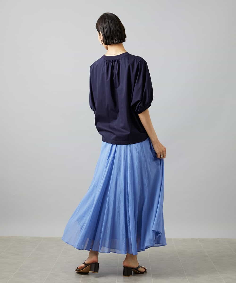 FMHGD10280 MICHEL KLEIN(ミッシェルクラン) カラーギャザースカート レッド