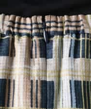 FMHGD10400 MICHEL KLEIN(ミッシェルクラン) [セットアップ対応]チェック柄タックフレアスカート アイボリー