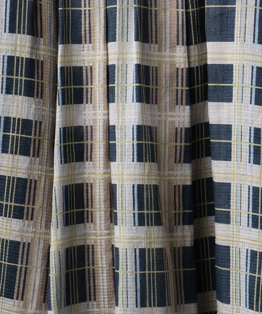 FMHGD10400 MICHEL KLEIN(ミッシェルクラン) [セットアップ対応]チェック柄タックフレアスカート アイボリー