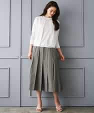 FMHGD12330 MICHEL KLEIN(ミッシェルクラン) [セットアップ対応]プリーツスカート カーキ