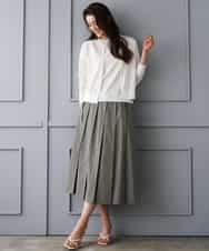 FMHGD12330 MICHEL KLEIN(ミッシェルクラン) [セットアップ対応]プリーツスカート カーキ