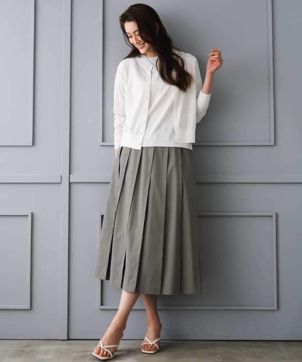 FMHGD12330 MICHEL KLEIN(ミッシェルクラン) [セットアップ対応]プリーツスカート カーキ