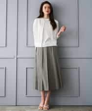 FMHGD12330 MICHEL KLEIN(ミッシェルクラン) [セットアップ対応]プリーツスカート カーキ