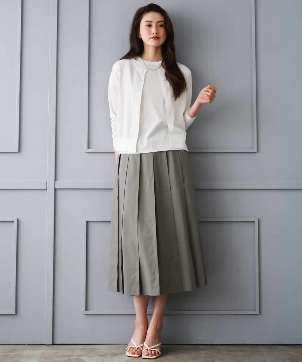 FMHGD12330 MICHEL KLEIN(ミッシェルクラン) [セットアップ対応]プリーツスカート カーキ
