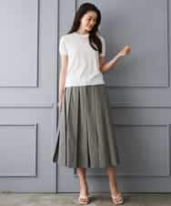 FMHGD12330 MICHEL KLEIN(ミッシェルクラン) [セットアップ対応]プリーツスカート カーキ