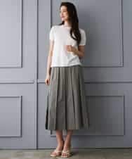 FMHGD12330 MICHEL KLEIN(ミッシェルクラン) [セットアップ対応]プリーツスカート カーキ