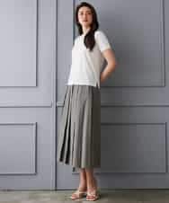 FMHGD12330 MICHEL KLEIN(ミッシェルクラン) [セットアップ対応]プリーツスカート カーキ