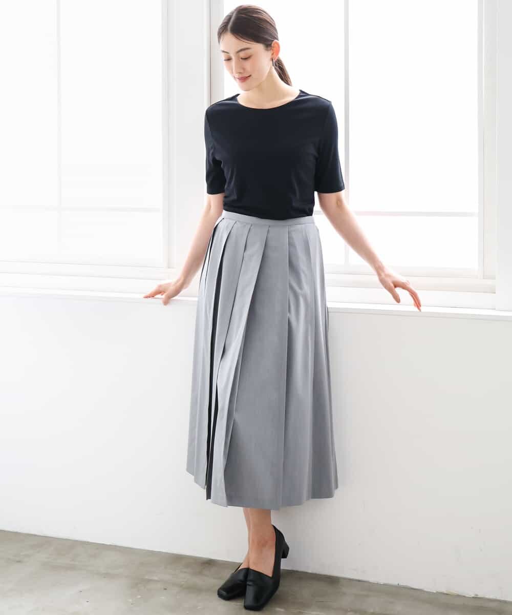 FMHGD12330 MICHEL KLEIN(ミッシェルクラン) [セットアップ対応]プリーツスカート カーキ