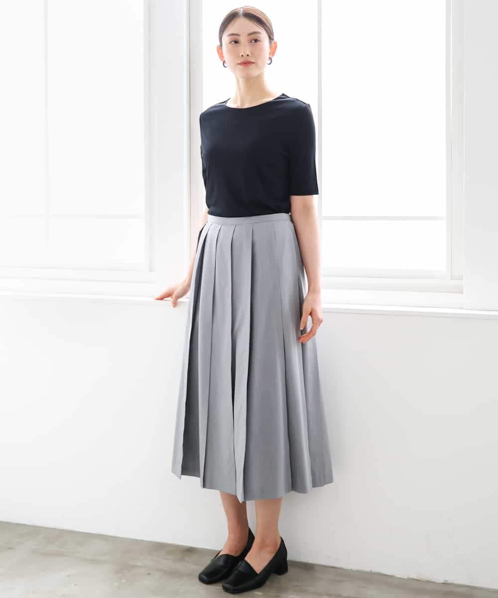 FMHGD12330 MICHEL KLEIN(ミッシェルクラン) [セットアップ対応]プリーツスカート カーキ