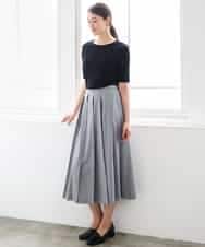 FMHGD12330 MICHEL KLEIN(ミッシェルクラン) [セットアップ対応]プリーツスカート カーキ