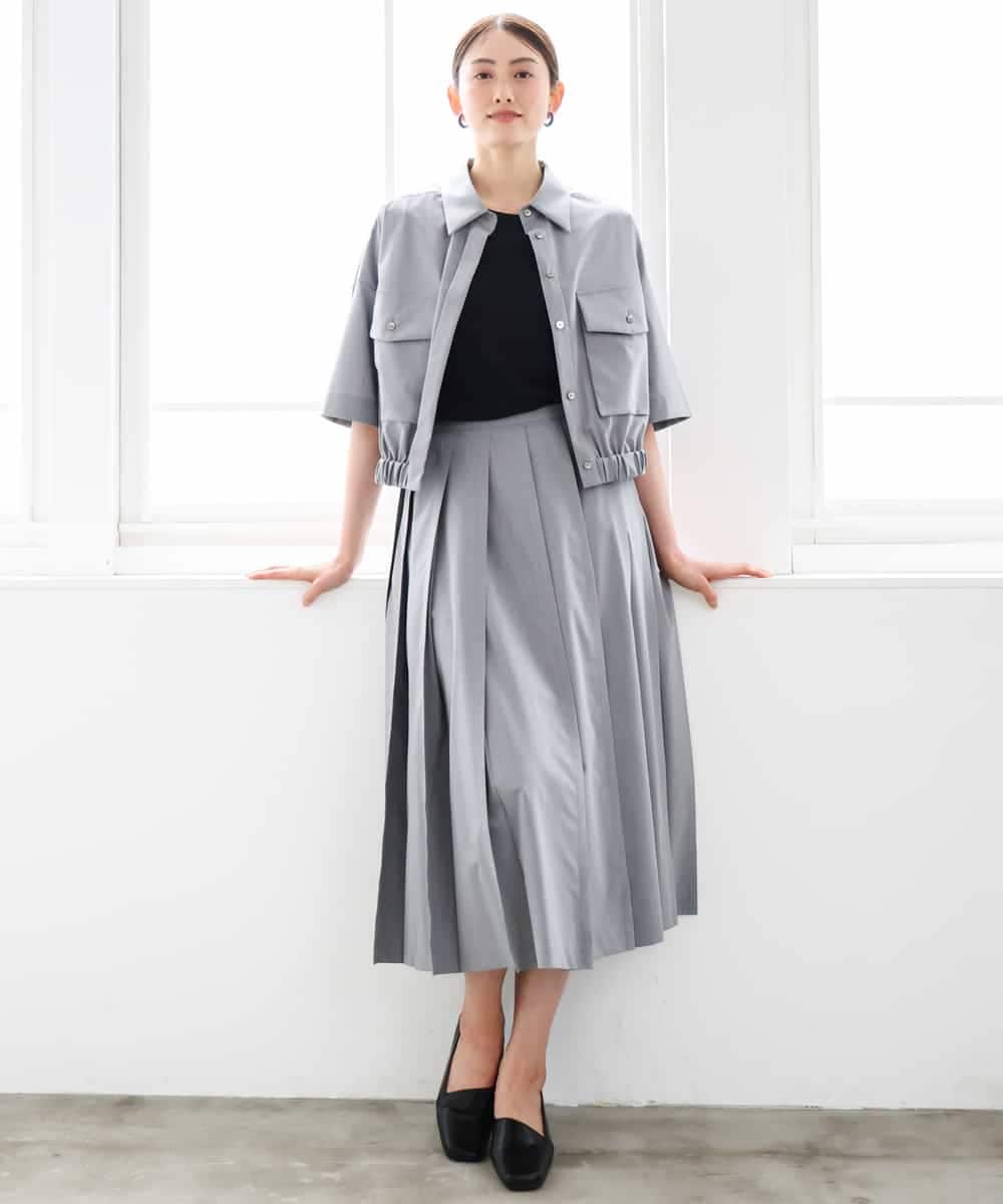 FMHGD12330 MICHEL KLEIN(ミッシェルクラン) [セットアップ対応]プリーツスカート カーキ