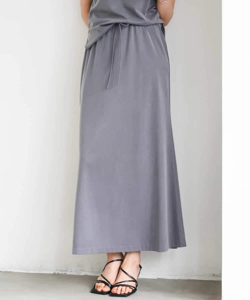 FMHGD15290 MICHEL KLEIN(ミッシェルクラン) [セットアップ対応/リラックスボトム]ヴィンテージサテンフレアスカート ベージュ