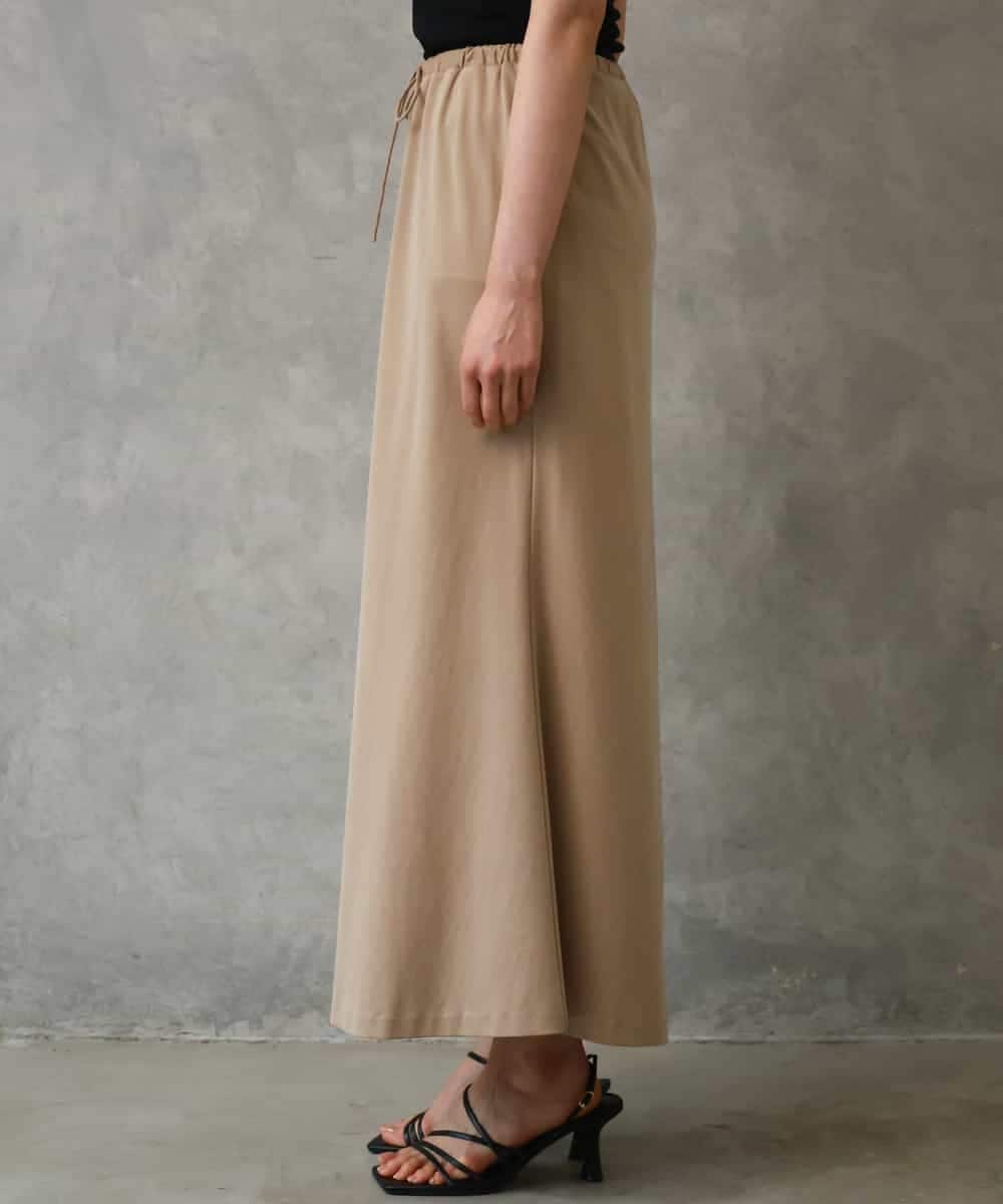 FMHGD15290 MICHEL KLEIN(ミッシェルクラン) [セットアップ対応/リラックスボトム]ヴィンテージサテンフレアスカート ベージュ