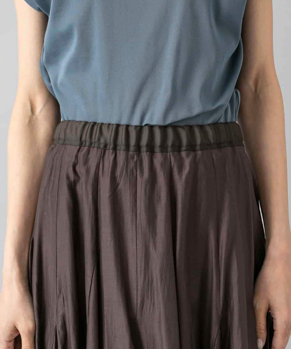 FMHGD16320 MICHEL KLEIN(ミッシェルクラン) シアーボリュームスカート ブラウン