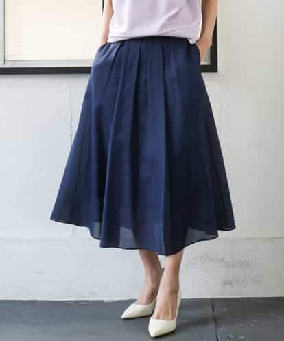 FMHGE10370 MICHEL KLEIN [セットアップ対応]ライトワッフルタックフレアスカート