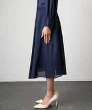 FMHGE10370 MICHEL KLEIN(ミッシェルクラン) [セットアップ対応]ライトワッフルタックフレアスカート ネイビー