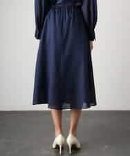 FMHGE10370 MICHEL KLEIN(ミッシェルクラン) [セットアップ対応]ライトワッフルタックフレアスカート ネイビー