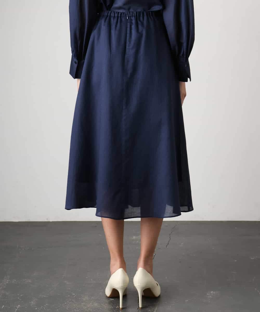 FMHGE10370 MICHEL KLEIN(ミッシェルクラン) [セットアップ対応]ライトワッフルタックフレアスカート ネイビー